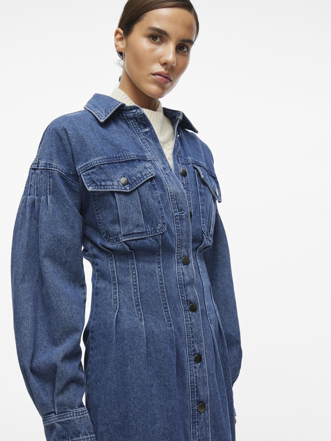 ROUANNELIESE Midi Dress - Dark Blue Denim - VERO MODA & VILA Bergvik